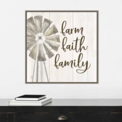 22" X 22" Farm Life III Farm Faith Family By Tara Reed Framed Canvas Wall Art Gray Wash - Amanti Art -Home Furniture GUEST af5284ef 7b3e 42cc be55 d377b8a58056