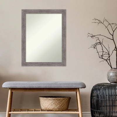 22" X 28" Non-Beveled Pinstripe Plank Gray Narrow Bathroom Wall Mirror - Amanti Art 6 22" X 28" Non-Beveled Pinstripe Plank Gray Narrow Bathroom Wall Mirror - Amanti Art - Image 4