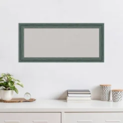 33"x15" Upcycled Wood Frame Gray Cork Board Teal - Amanti Art -Home Furniture GUEST afe4c4e6 aefb 4c12 949b 6b7a50eb84ed