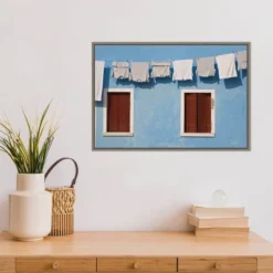 23" X 16" Hanging Laundry Along Wall By Brenda Tharp Danita Delimont Framed Canvas Wall Art Blue - Amanti Art 14 23" X 16" Hanging Laundry Along Wall By Brenda Tharp Danita Delimont Framed Canvas Wall Art Blue - Amanti Art -Home Furniture GUEST b20649a9 7fba 4d02 af4d d13fe3f2b1de
