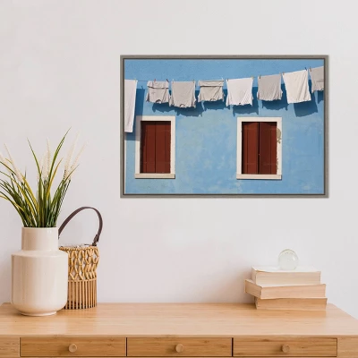 23" X 16" Hanging Laundry Along Wall By Brenda Tharp Danita Delimont Framed Canvas Wall Art Blue - Amanti Art 8 23" X 16" Hanging Laundry Along Wall By Brenda Tharp Danita Delimont Framed Canvas Wall Art Blue - Amanti Art - Image 6