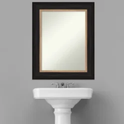 25" X 31" Non-Beveled Vogue Black Bathroom Wall Mirror - Amanti Art -Home Furniture GUEST b27533fd efc4 449f b7f7 36a05dcd1e54