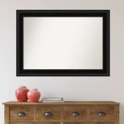 42" X 30" Non-Beveled Parlor Bathroom Wall Mirror Black - Amanti Art 15 42" X 30" Non-Beveled Parlor Bathroom Wall Mirror Black - Amanti Art -Home Furniture GUEST b2ee8ce6 c44e 4158 adaa 04dba343ce7b