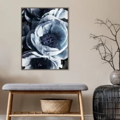 22" X 30" Peony Blue Petals III By Ashley Aldridge Framed Canvas Wall Art Gray Wash - Amanti Art -Home Furniture GUEST b304d484 9532 4d8b bb26 7ca7f62c192d