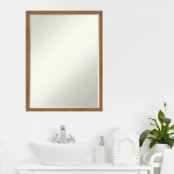 Amanti Art Carlisle Narrow Petite Bevel Wood Bathroom Wall Mirror -Home Furniture GUEST b36d3782 5c9a 4add 8144 33fa11147ea5