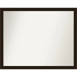 Espresso Brown Non-Beveled Wood Bathroom Wall Mirror -Home Furniture GUEST b514d7bb ab0a 49f5 a267 803893c4dd8a
