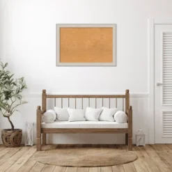 40"x28" Cottage Wood Frame Natural Cork Board White/Silver - Amanti Art -Home Furniture GUEST b5861142 6ba4 413d b49f 9af15e0dd338