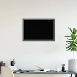 39"x27" Upcycled Wood Frame Black Cork Board Teal/Gray - Amanti Art -Home Furniture GUEST b59c3118 6686 475e a74f da84de21d682