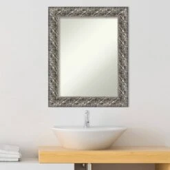 24" X 30" Non-Beveled Silver Luxor Wood Bathroom Wall Mirror - Amanti Art -Home Furniture GUEST b5d0933a a584 4935 af0e ef826c9c4374