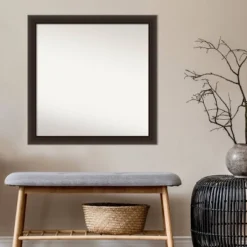 30" X 30" Non-Beveled Romano Espresso Narrow Wood Wall Mirror - Amanti Art -Home Furniture GUEST b5d0d19b 8ad4 45d0 929f 6a2ca18fc6d0