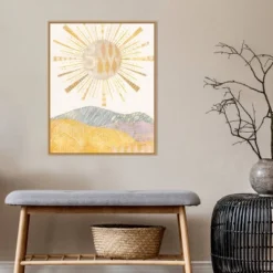 22" X 28" Boho Sunshine II By Courtney Prahl Framed Canvas Wall Art Light Brown - Amanti Art -Home Furniture GUEST b5e87c27 5a64 4ac8 b98e c4defa48f745