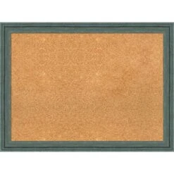 Amanti Art 31"x23" Upcycled Wood Frame Natural Cork Board Teal/Gray : Wall Mounted, Large, Office Bulletin Board -Home Furniture GUEST b61fef64 06b9 4e78 9fab 5b395866cc9f