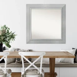 33" X 33" Non-Beveled Romano Silver Wood Wall Mirror - Amanti Art -Home Furniture GUEST b64e95dd d3c3 4815 97a0 28d2635f98ed