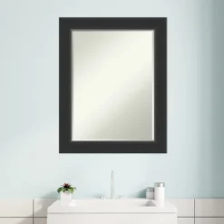 Amanti Art Corvino Petite Bevel Wood Bathroom Wall Mirror -Home Furniture GUEST b718fab5 ddb7 49c5 8909 3c2340fb71ce