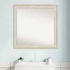 31" X 31" Non-Beveled Regal Birch Cream Bathroom Wall Mirror - Amanti Art -Home Furniture GUEST b9257d50 d373 4792 b9a7 6caadd51ed45