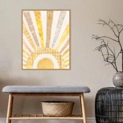 22" X 28" Boho Sunshine I By Courtney Prahl Framed Canvas Wall Art Light Brown - Amanti Art -Home Furniture GUEST b9af5b55 570e 4cc3 b5ee 8d63cc50570c