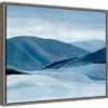 20" X 16" Indigo Range II Mountain By Annie Warren Framed Canvas Wall Art - Amanti Art