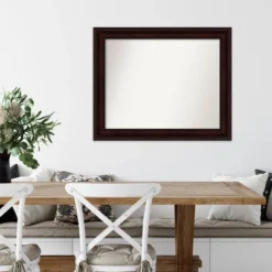 33" X 27" Non-Beveled Coffee Bean Brown Wall Mirror - Amanti Art -Home Furniture GUEST bb850de7 ffbf 4f53 aaca 24e9b816256d