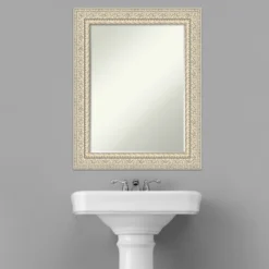 Amanti Art Fair Baroque Cream Petite Bevel Wood Bathroom Wall Mirror 29.5 X 23.5 In. -Home Furniture GUEST bd1a9612 2823 492c 8d54 7f3c914c7dd2