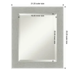 Glam Framed Bathroom Vanity Wall Mirror Linen Gray - Amanti Art -Home Furniture GUEST bd5b07c9 419b 4634 ba2d d71b58b50a98