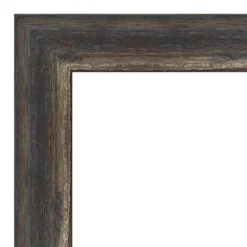 Amanti Art Bark Rustic Char Narrow Framed Corkboard, Natural Cork