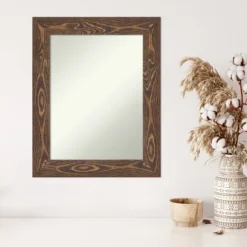 24" X 30" Non-Beveled Bridge Brown Wood Wall Mirror - Amanti Art -Home Furniture GUEST bde63f11 7edd 4596 be37 5ce7ad2f19b3