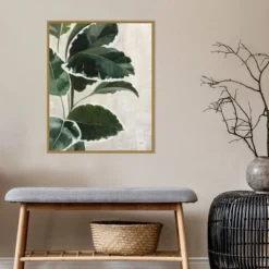 22" X 28" Tropical Study I By Julia Purinton Framed Canvas Wall Art Gold - Amanti Art -Home Furniture GUEST bec1256b bcd8 4a24 9dc6 8df09bb63f74