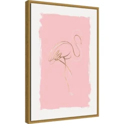 16" X 23" Graceful Bird I By Eva Watts Framed Canvas Wall Art - Amanti Art