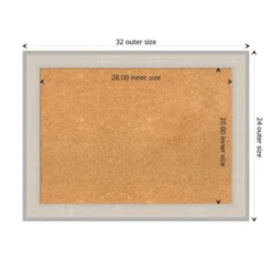 32"x24" Cottage Wood Frame Natural Cork Board White/Silver - Amanti Art: Wall Mounted, Bulletin Display, Office Decor 20 32"x24" Cottage Wood Frame Natural Cork Board White/Silver - Amanti Art: Wall Mounted, Bulletin Display, Office Decor -Home Furniture GUEST bf1ba520 a971 4b97 8c52 9dae5c083030