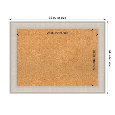 32"x24" Cottage Wood Frame Natural Cork Board White/Silver - Amanti Art: Wall Mounted, Bulletin Display, Office Decor 11 32"x24" Cottage Wood Frame Natural Cork Board White/Silver - Amanti Art: Wall Mounted, Bulletin Display, Office Decor - Image 9