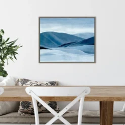 20" X 16" Indigo Range II Mountain By Annie Warren Framed Canvas Wall Art - Amanti Art -Home Furniture GUEST c040bd28 6abe 450b 8961 00e08af3fd82