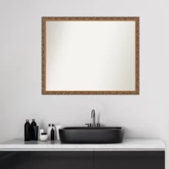 Amanti Art Antique Bronze Non-Beveled Wood Bathroom Wall Mirror -Home Furniture GUEST c0bddbdb 2a28 4e91 a7f6 0541d216aa59