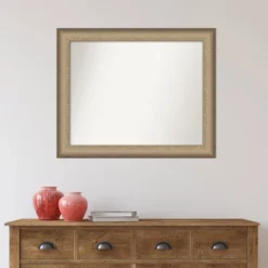 33" X 27" Non-Beveled Elegant Bathroom Wall Mirror Brushed Bronze - Amanti Art -Home Furniture GUEST c193f968 f539 44a1 ba15 022d39c495b3