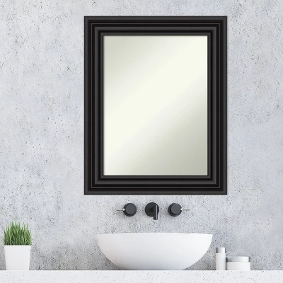 24" X 30" Non-Beveled Colonial Bathroom Wall Mirror Black - Amanti Art 9 24" X 30" Non-Beveled Colonial Bathroom Wall Mirror Black - Amanti Art - Image 7