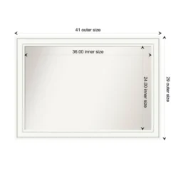 41" X 29" Non-Beveled Craftsman White Wood Wall Mirror - Amanti Art: Modern Rectangular, Includes Mounting Hardware -Home Furniture GUEST c1bda7db 308d 4bfa 9579 caf14c86daa6