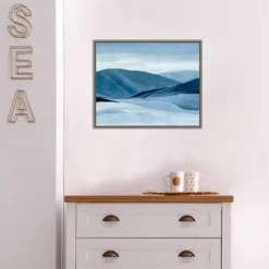 20" X 16" Indigo Range II Mountain By Annie Warren Framed Canvas Wall Art - Amanti Art -Home Furniture GUEST c3775643 6677 4cb0 8077 a627ac7a21d2