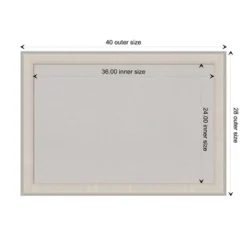40"x28" Cottage Wood Frame Gray Cork Board White/Silver - Amanti Art: Wall Mount, Custom Framed -Home Furniture GUEST c3a67cc8 500c 49ff a271 49f846a10eb4