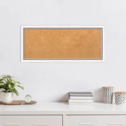 32"x14" Morgan Wood Frame Natural Cork Board White/Blue - Amanti Art: Wall Mount, Bulletin Board, No Choking Hazard -Home Furniture GUEST c3baeae5 30ba 41ee a6d8 e8d8a2237e51