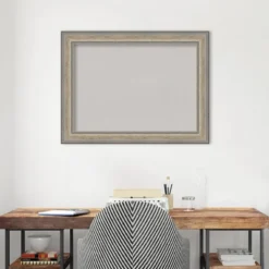 33"x25" Wood Frame Gray Cork Board Fleur Champagne Silver - Amanti Art -Home Furniture GUEST c48c5fd3 499d 4d5f a378 e1ec2b23799c
