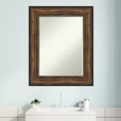 Amanti Art Ballroom Bronze Petite Bevel Bathroom Wall Mirror 31.5 X 25.5 In. -Home Furniture GUEST c4f363cd 3f73 4a0d 8c36 7edd1682162b