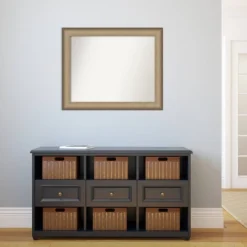 33" X 27" Non-Beveled Elegant Bathroom Wall Mirror Brushed Bronze - Amanti Art -Home Furniture GUEST c5cbb238 f0ab 47d6 ade7 5a3490ca7a80
