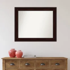 33" X 27" Non-Beveled Bathroom Wall Mirror Coffee Bean Brown - Amanti Art -Home Furniture GUEST c5dfd5b4 95b7 4e6a 8745 cc2464aaa4f4