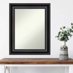 24" X 30" Non-Beveled Grand Black Wall Mirror - Amanti Art -Home Furniture GUEST c6d14395 97a9 49c2 8c34 e643b0493059
