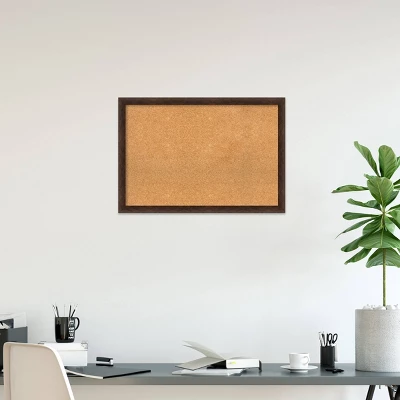 39"x27" Narrow Wood Frame Natural Cork Board Warm Walnut - Amanti Art: Wall Mounted, Bulletin Display 8 39"x27" Narrow Wood Frame Natural Cork Board Warm Walnut - Amanti Art: Wall Mounted, Bulletin Display - Image 6