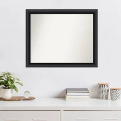32" X 26" Non-Beveled Nero Black Wood Wall Mirror - Amanti Art -Home Furniture GUEST c86c38d9 f435 44e8 8dac 1b35f53ad4cc