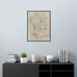 22" X 30" Outlined Leaves I By Asia Jensen Framed Canvas Wall Art Black - Amanti Art -Home Furniture GUEST c89e7b28 bb10 4348 962c cbf5c9d26782