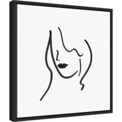 16" X 16" Muser II Woman By Isabelle Z Framed Canvas Wall Art Black - Amanti Art