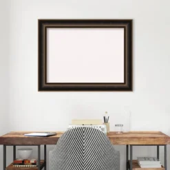 34"x26" Villa Wood Frame White Cork Board Oil Rubbed Bronze - Amanti Art: Bulletin Board, Wall Mounted, No Choking Hazard -Home Furniture GUEST cb069bb1 7996 4191 af45 05407e43c54f
