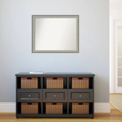 31" X 25" Non-Beveled Elegant Brushed Pewter Narrow Wall Mirror - Amanti Art 7 31" X 25" Non-Beveled Elegant Brushed Pewter Narrow Wall Mirror - Amanti Art - Image 5