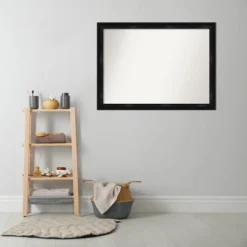 42" X 31" Non-Beveled Grand Narrow Bathroom Wall Mirror Black - Amanti Art -Home Furniture GUEST cb610ae1 5da8 4bb0 a0f1 eb8efdd2796b